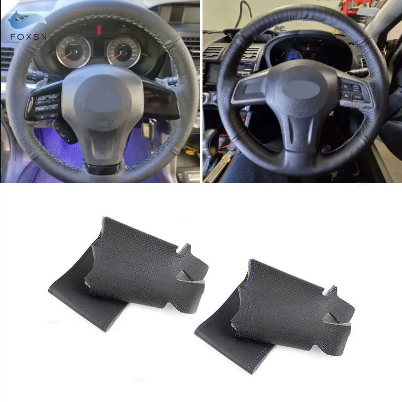 For Subaru Forester 2008-2015 Impreza 2008-2011 Legacy 2013 2014 XV 2012-2015 Car Steering Wheel Cover Perforated Leather Trim