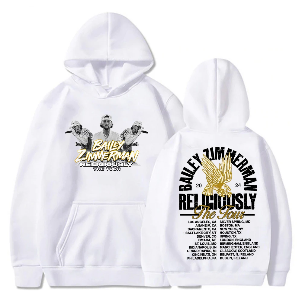 Bailey Zimmerman Religiously The Tour 2024 Hoodie Long Sleeve Streetwear Women Men Hooded Sweatshirt Hip Hop Clothes