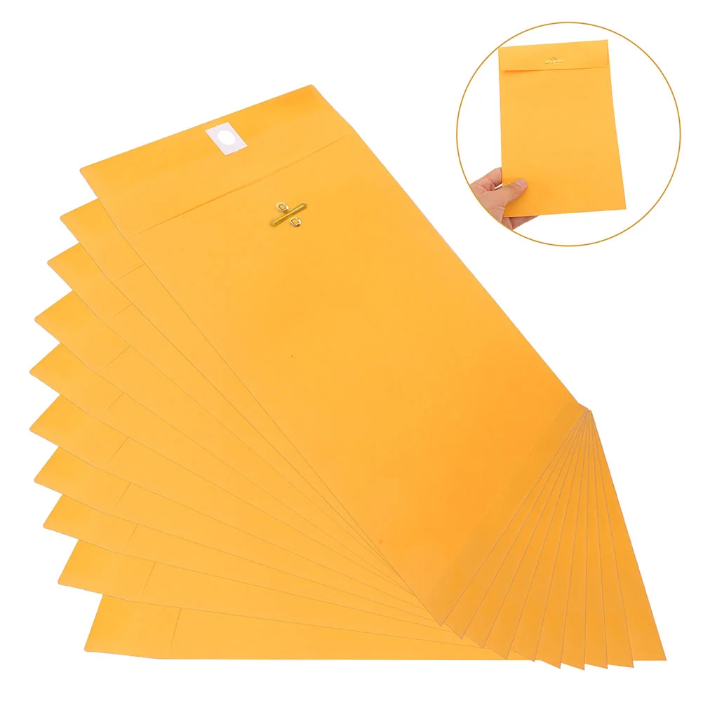 100 Pcs Envelope Address Label Manilla Mailing Envelopes Button Yellow Kraft Paper