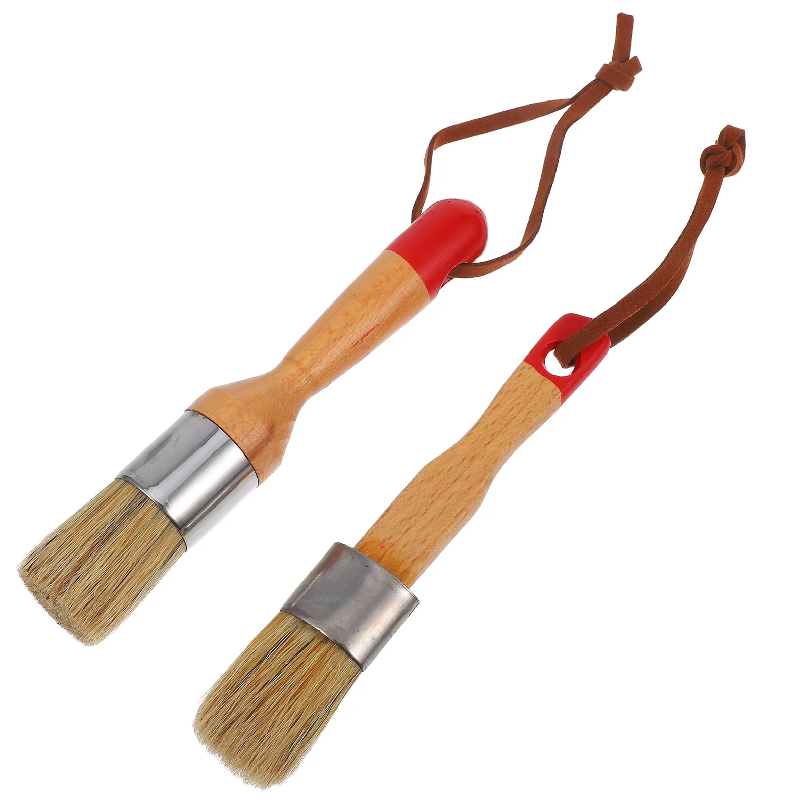 

2pcs Painting Brush Durable Birch Wood Round Head Pure Pig Bristle Watercolor Oil Acrylic Art Craft Supplies Wall Decor DIY Soft
