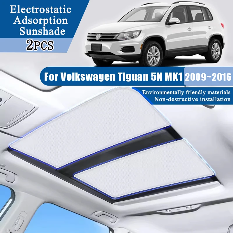 

Электростатическая адсорбция для Volkswagen Tiguan 5N MK1 2009 ~ 2016 2015, аксессуары, солнцезащитная наклейка на крышу автомобиля, силиконовые аксессуары