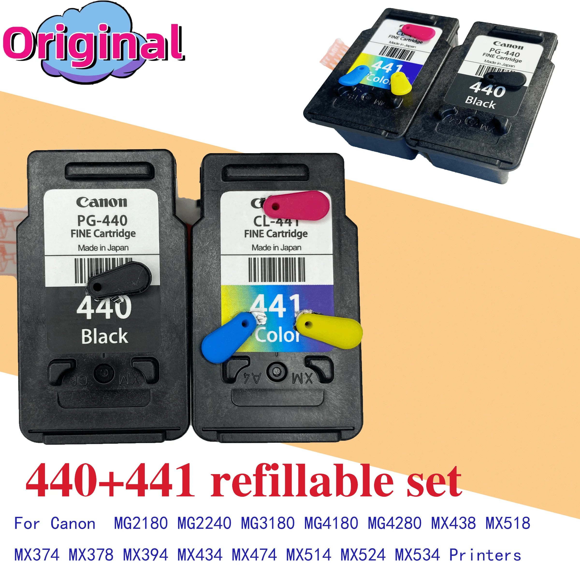 Original PG 440 PG440XL CL 441 Compatible Ink Cartridge for Canon PG440 CL441 440XL 441XL 4280 MX438 518 378 Printer