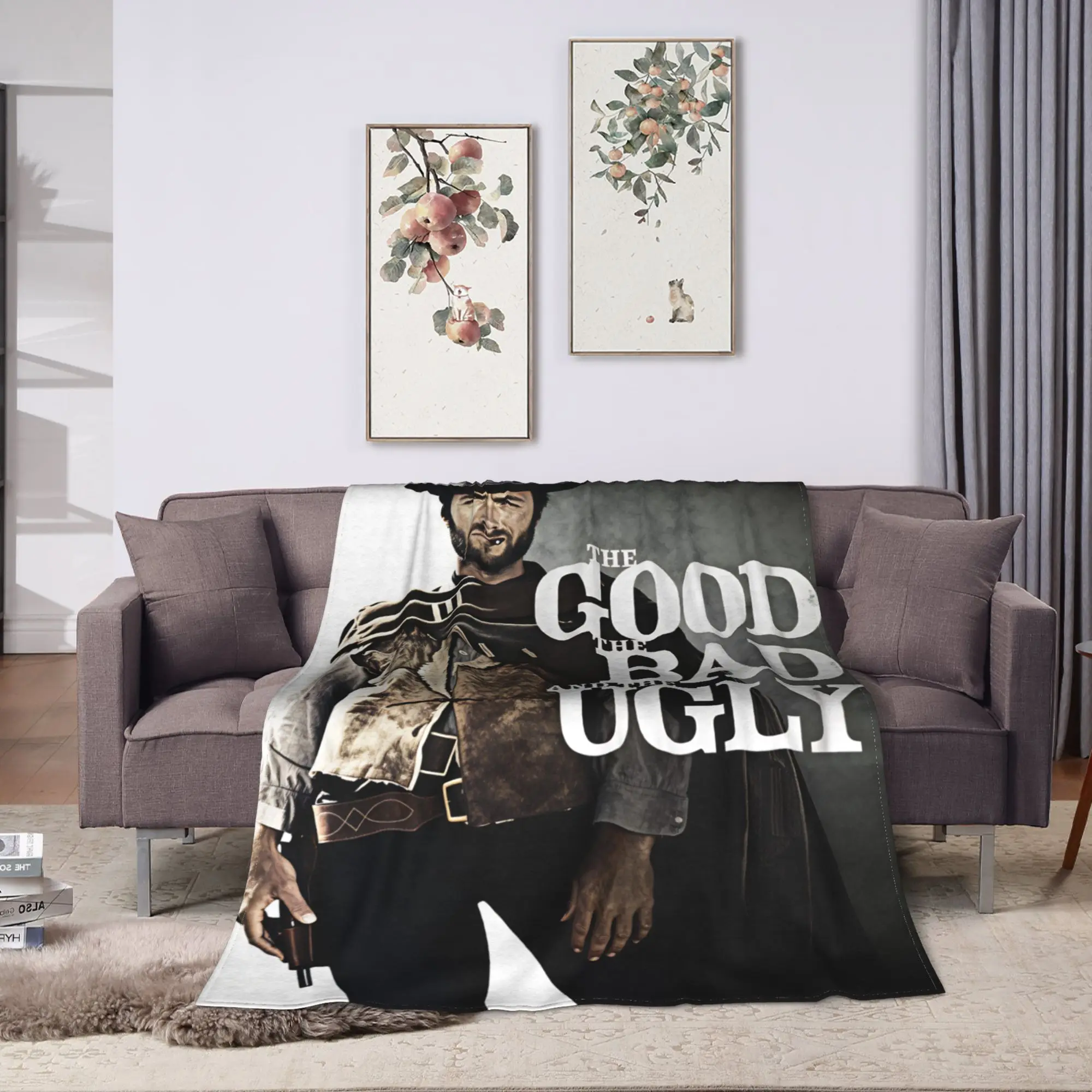 Movie The Good The Bad and The Ugly Clint Eastwood Film Flannel Blankets  Soft Warm Throw Blanket for Bedroom Sofa Bed Cover