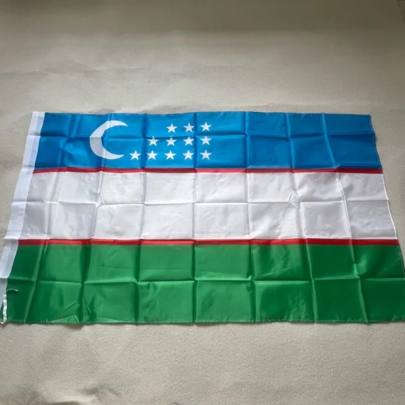 YIXIN Flag Uzbekistan Flag90x150cm 3X5 FT high quality Hanging Polyester Republic of UZ National Flagsbanner for decoration