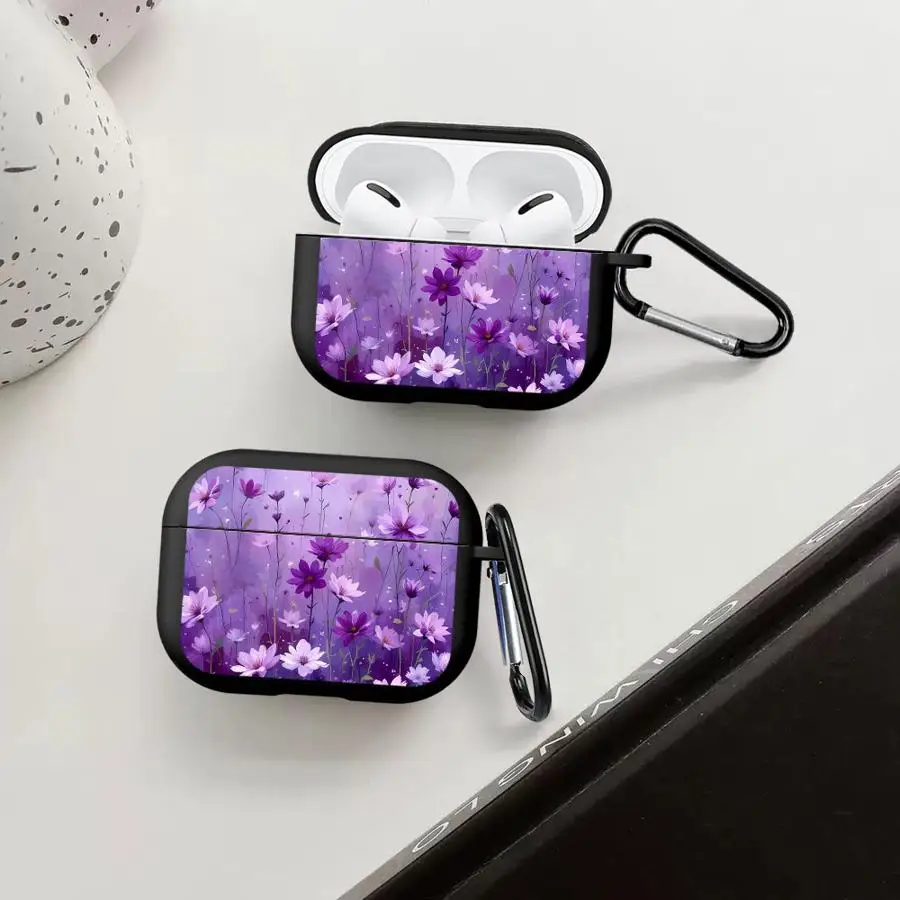 

Earphone Cases Cover Case For Airpods 4 Pro3 2 3 Pro2 1 Pro Purple Printed Pattern