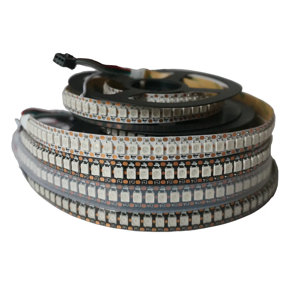 1m 5m DC5V WS2812B WS2812 Led Pixel Strip Individually Addressable Smart RGB Led Strip Light Tape Black White PCB IP30/65/67