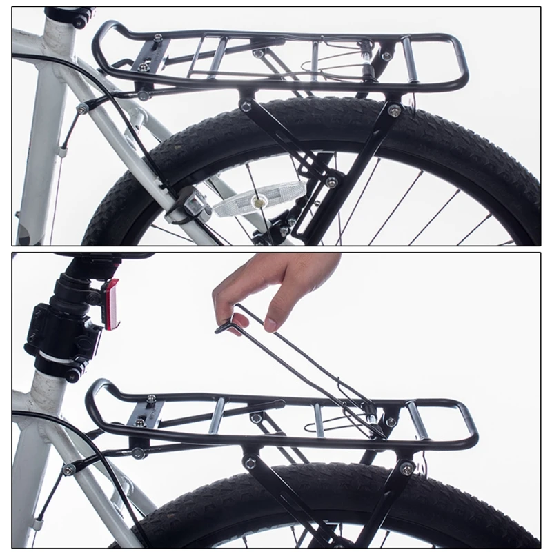 Aluminum Alloy Rear Bike Rack, Cargo Rack, Quick Release, Adjustable Alloy for Carrier, Easy to Install