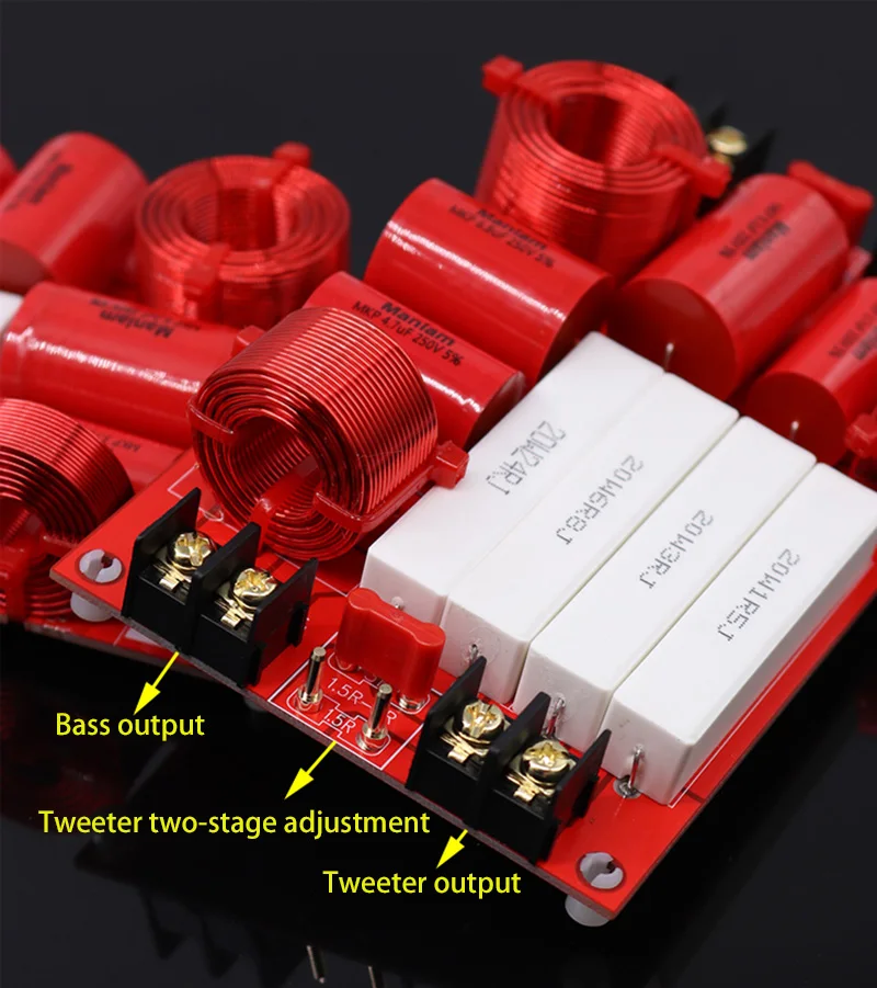 

1Pcs 2 Way 2 Speaker Unit (Tweeter +Bass )HiFi Home Speakers Audio Frequency Divider Crossover Filters