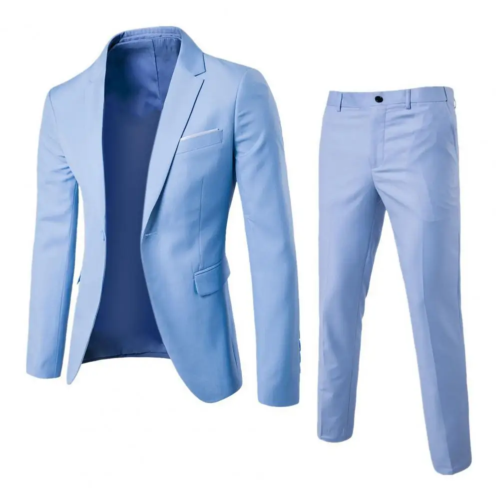 2026 Formal Suit Men Slim Business Casual Suits Korean Style Single-breasted Spring Autumn Buttons Formal Suit Wedding GroomSuit