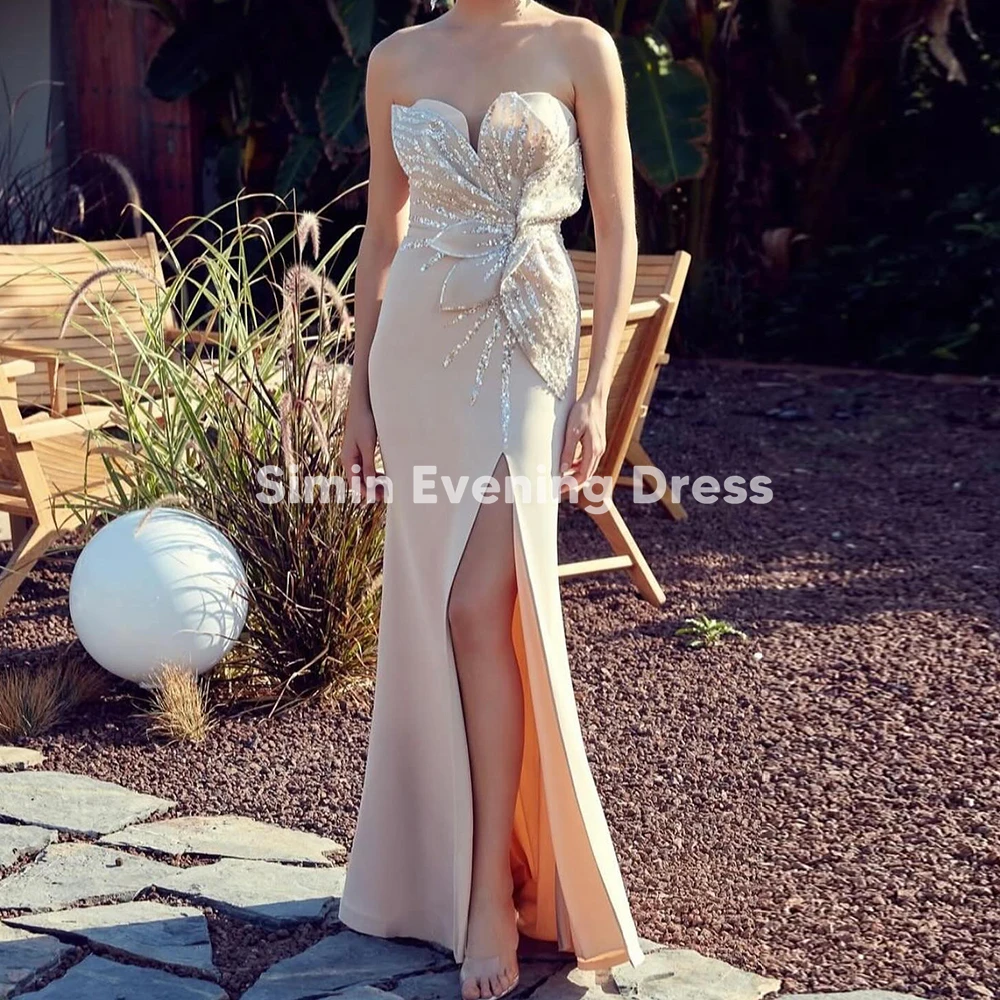 

Simin Crepe Sweetheart Strapless Mermaid Beaded Floor-Lenght Evening Dresses With Sleeveless Elegance Dresses For Women 2025