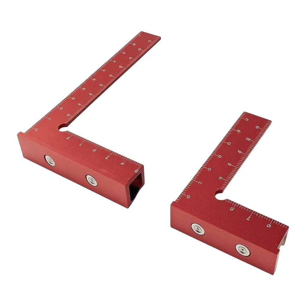 2pcs L Square Right Angle Ruler Woodworking 90Degree Square Edge Marking Tool Aluminum Alloy Marking Square Gauge Measuring Tool