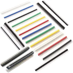 Pitch 2.54mm 1x40 2x40 3x40 Single Double Three Row Male Right Angle Straight Breakable Pin Header Connector Strip for Arduino