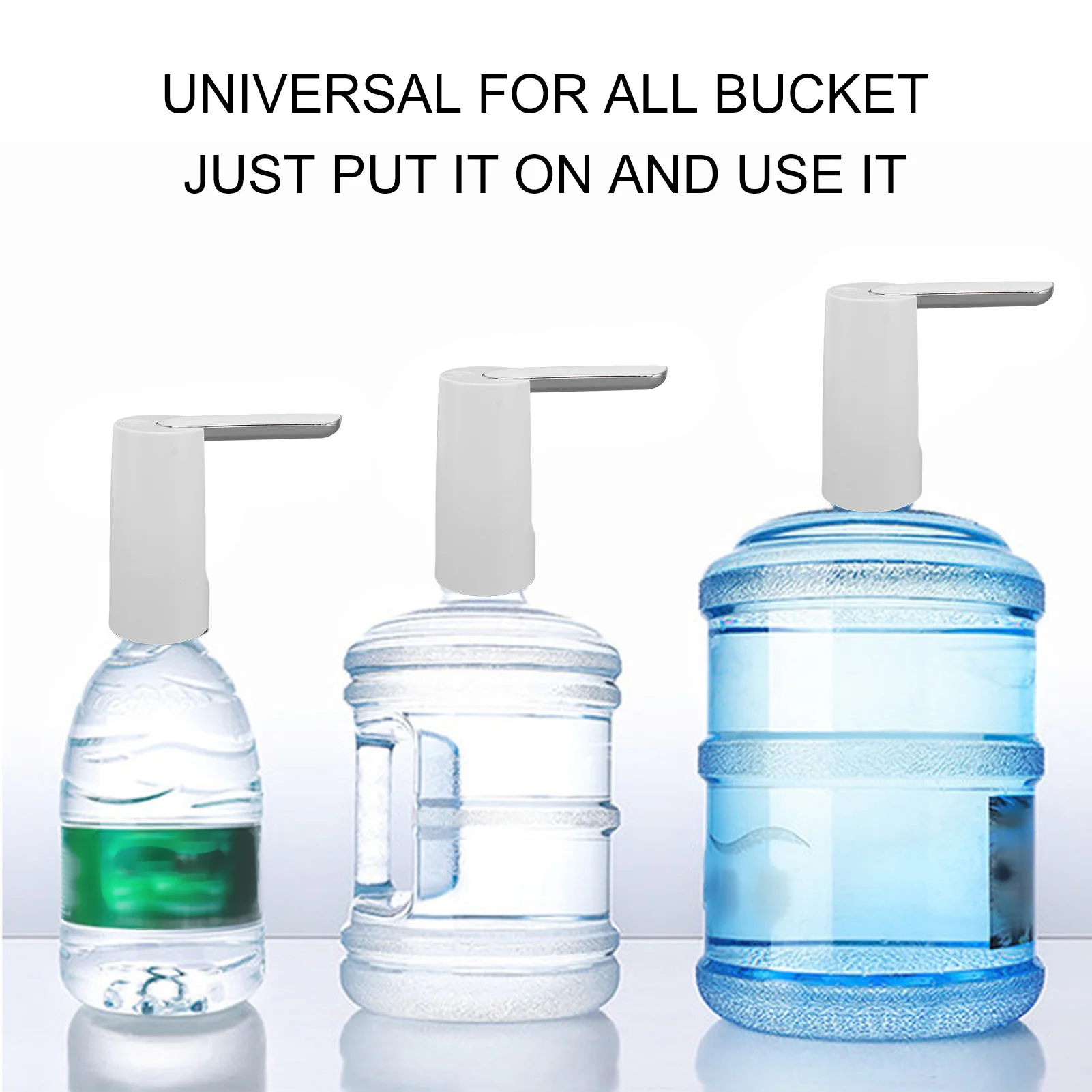 موزع زجاجات المياه 800 مللي أمبير في الساعة، شحن USB، مضخة مياه ذات استشعار تلقائي قابلة للتعديل للمياه المعبأة في زجاجات دلو عالمية