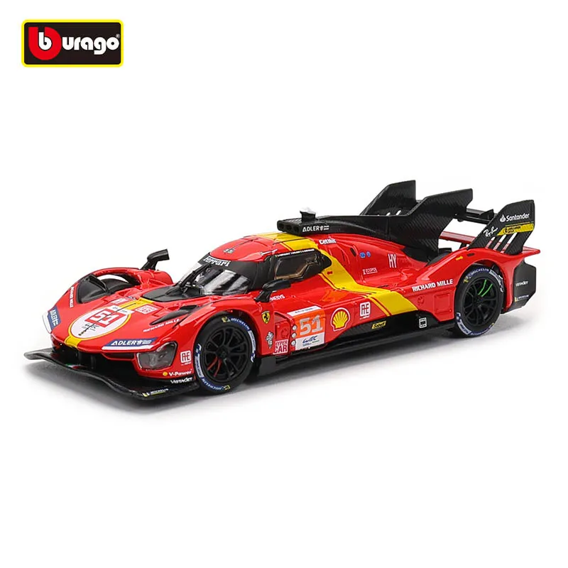 Bburago 1:43 Le Mans Ferrari 499P 2022 488 250 512 Alloy Luxury Vehicle Diecast Pull Back Cars Model Toy Collection Gift