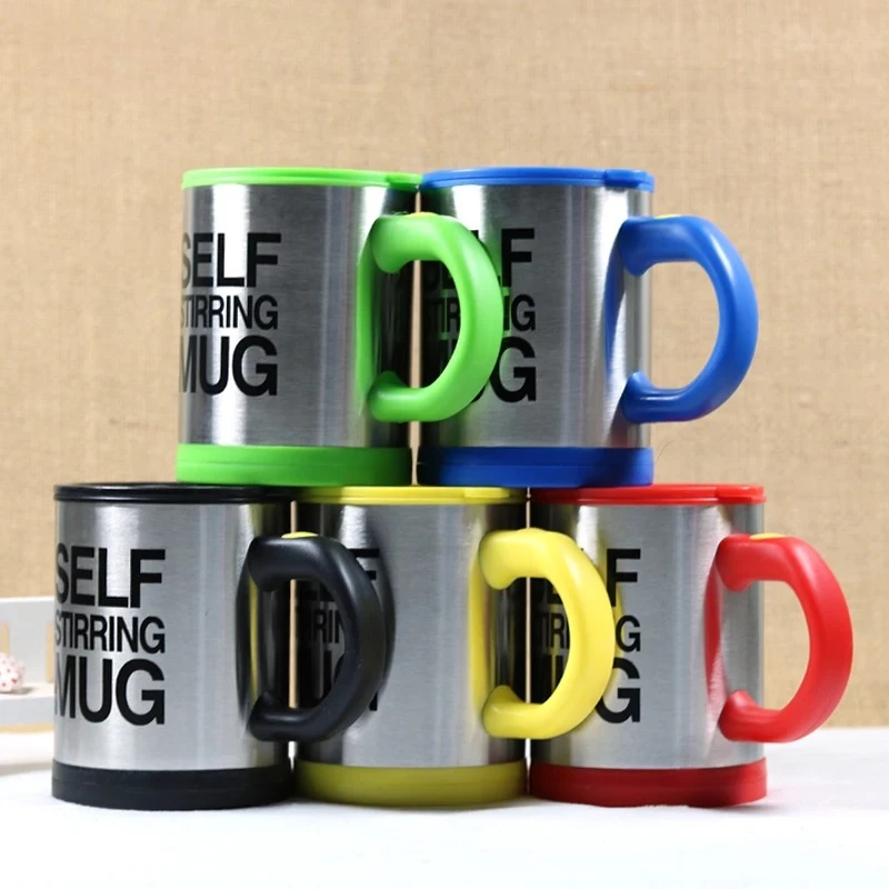 5 Colors Lazy Self Stirring Mug Coffee Cup Smart Stainless Steel Mugs Tea Cup