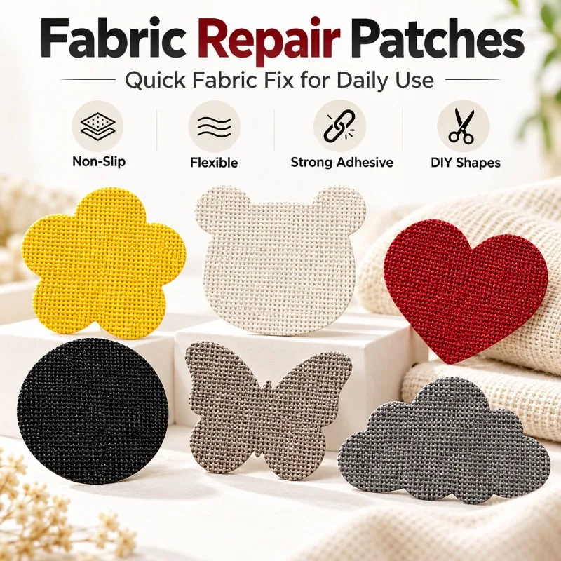 9PCS Fabric Patches for Clothing Repair Self Adhesive Hole Fix for Sofa Upholstery Fabric Chairs and Home Furniture Patch Repair