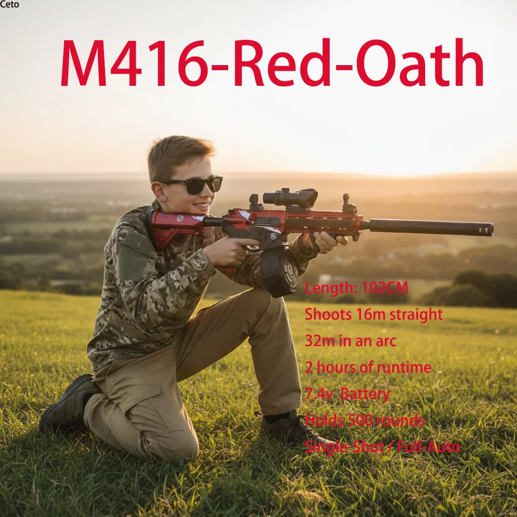Pistolet na kulki żelowe M416 do zabawy zespołowej z przyjaciółami, bezpieczna gra grupowa na świeżym powietrzu, ekologiczna zabawka na kulki żelowe do team buildingu.