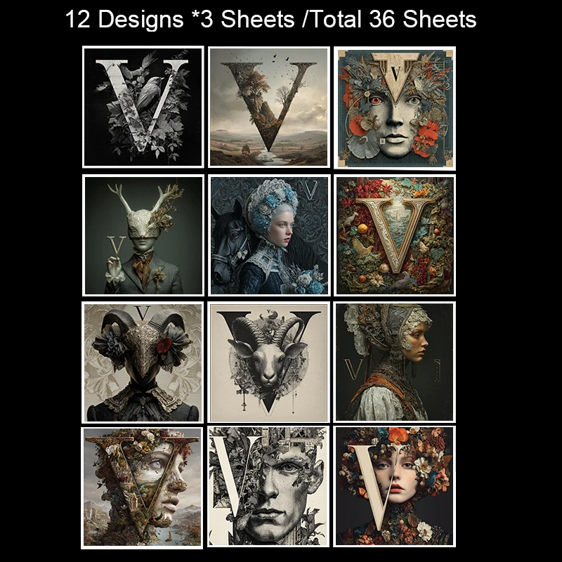 36 Sheets 6"x6" Scrapbook Paper Pack: Watercolor Botanical Prints for Scrapbooking, Origami, Junk Journal & Card DIY.