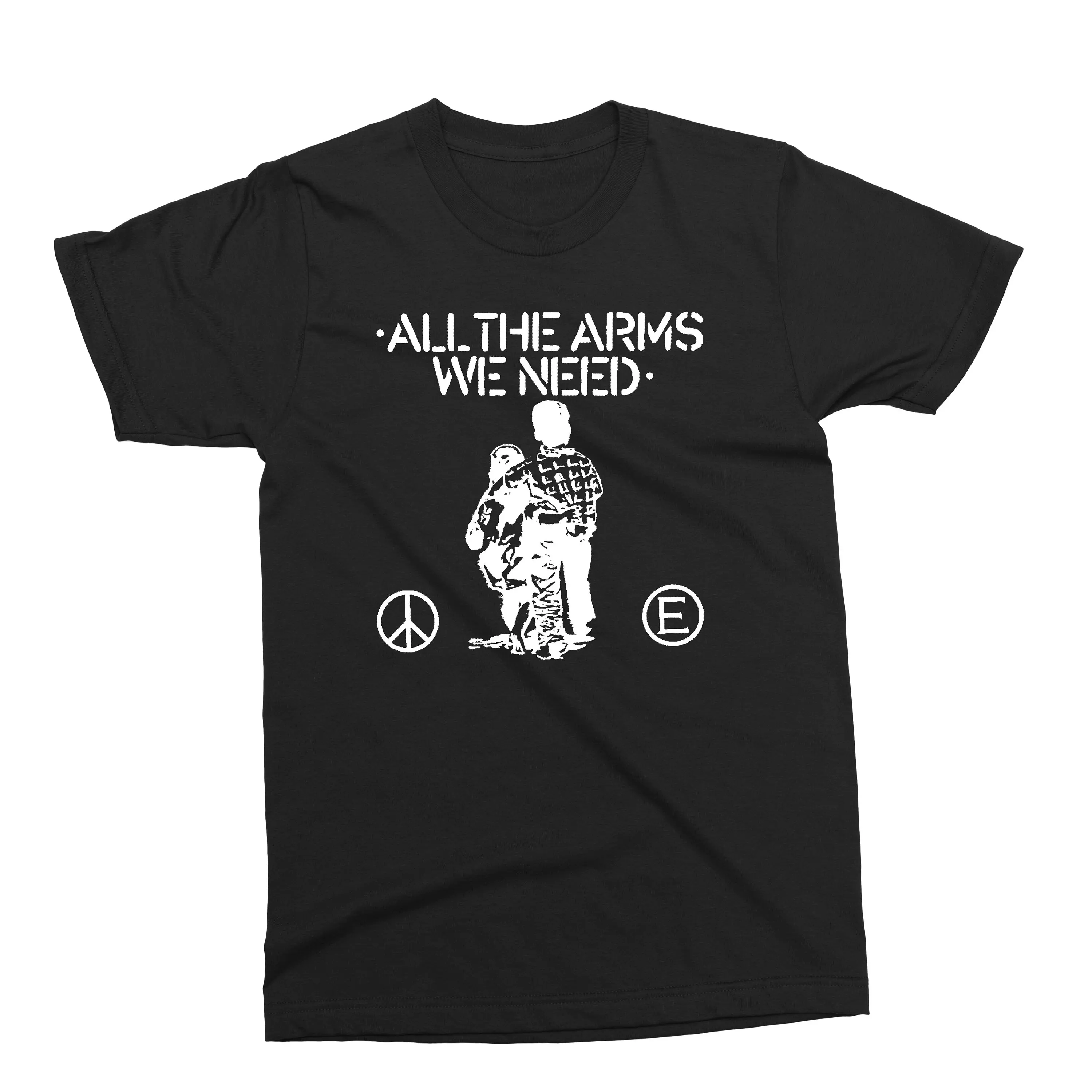 All the Arms We Need 2 sided T SHIRT Flux of Pink Indians Punk Crust Thrash Animal Rights Peace Equality Love