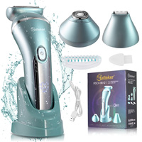 HATTEKER Women's 3-in-1 Rechargeable Hair Remover Electric Body Groomer for Bikini/Underarms/Legs IPX7 Wash Cordless Trimmer