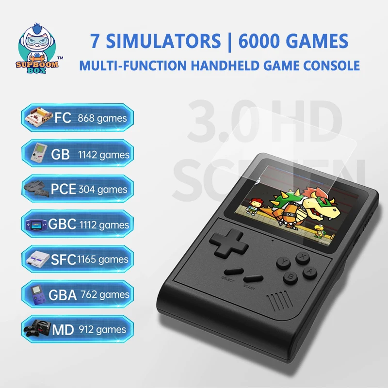 

GB300 Handheld Game Console Player Portable Video Game Console 3.0 Inch Built-in 6000+Game For SF/SFC/GB/GBA Support AV Output