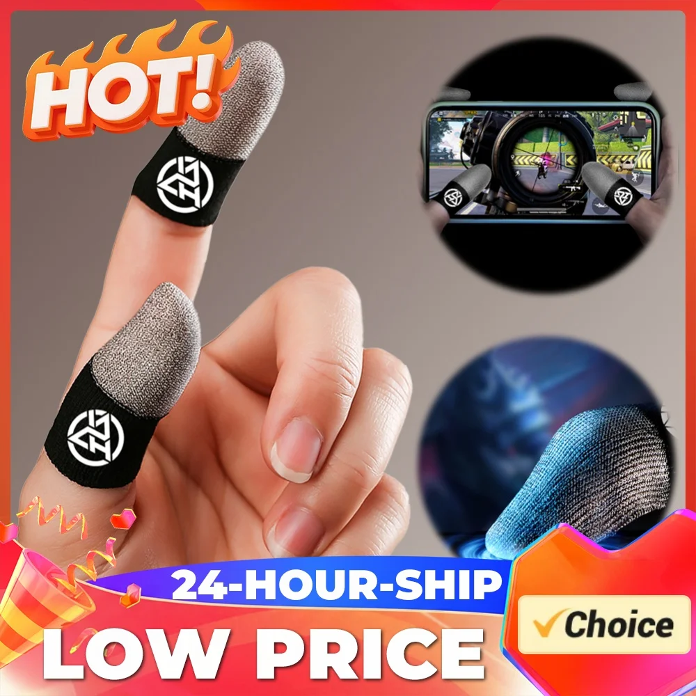 1/2 Pair Breathable Game Finger Cots Thumb Glove Luminous Sweat-Proof Sensitive Mobile Touch Glove for PUBG Phone Games