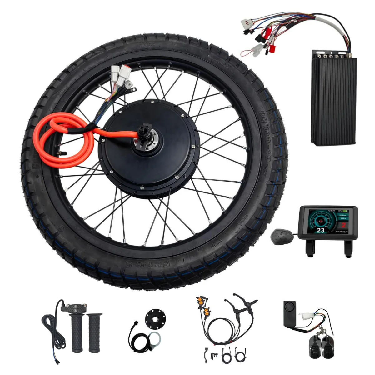

Ebike 48V-72V 5000-8000W 17" 18" 19" 21" Motorcycle Rear Wheel Conversion Kit, 3.5T/5T 155mm QS Hub Motor