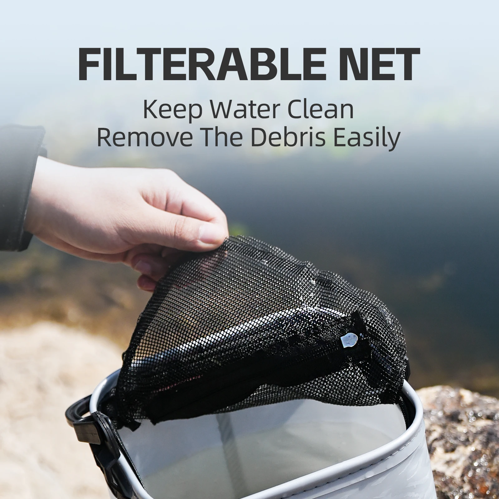 HANDING Foldable Fishing Bucket Multifunction Fishing Bucket Large Capacity Carry Camping Waterproof Outdoor Thickening EVA