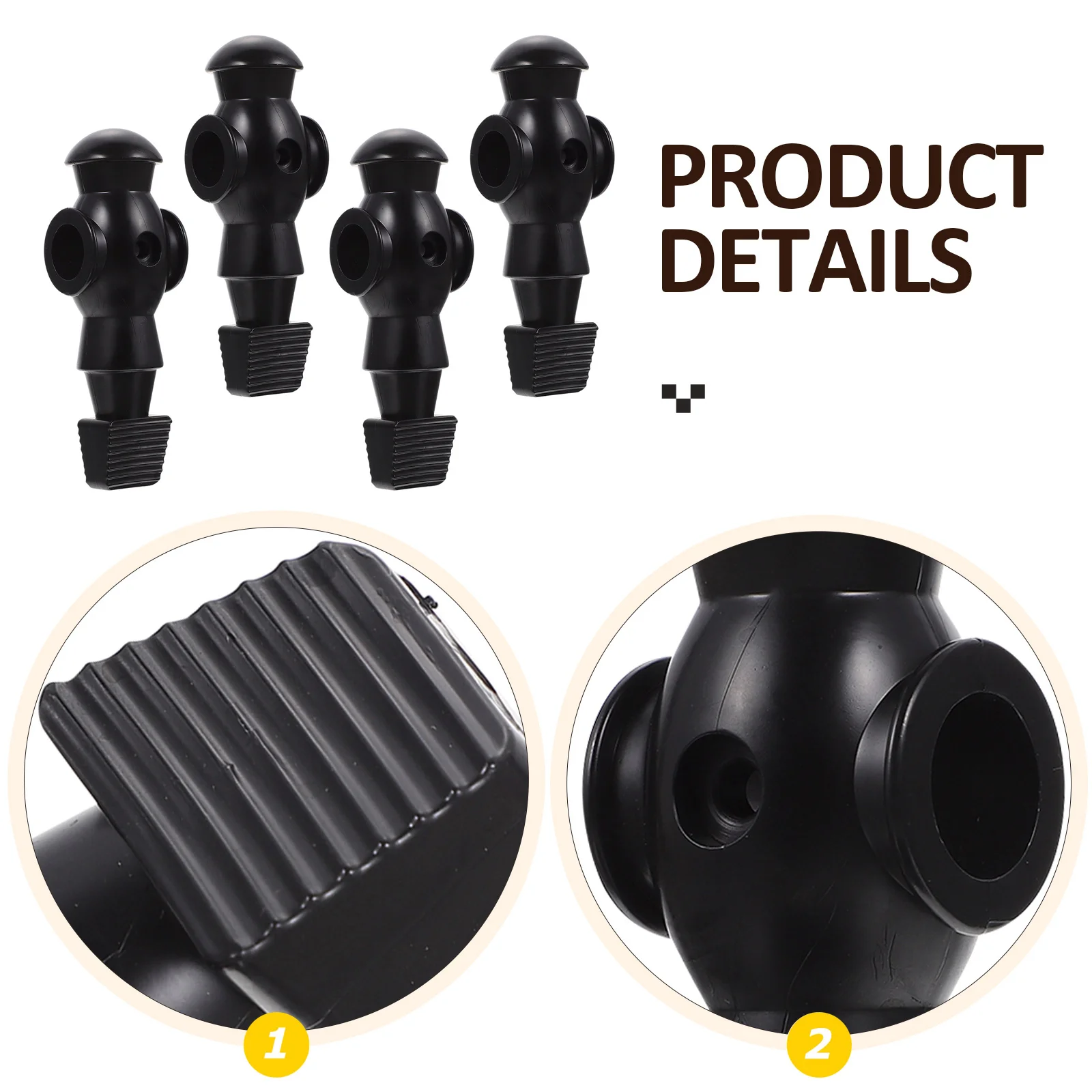 4 Pcs Football Poker Player Machine Figurine Toy Desktop Mechanical Black Foosball Figure Man