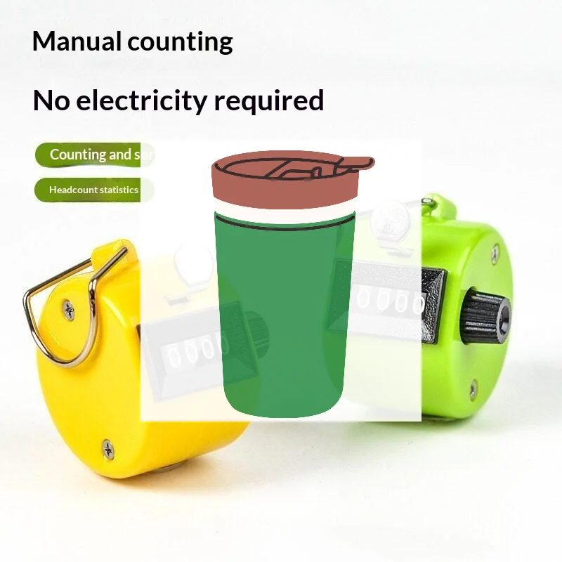 Palm Sized 4 Digital Tally Counter Handheld Mechanical Manual Clicker for Retail Inventory Stock Count