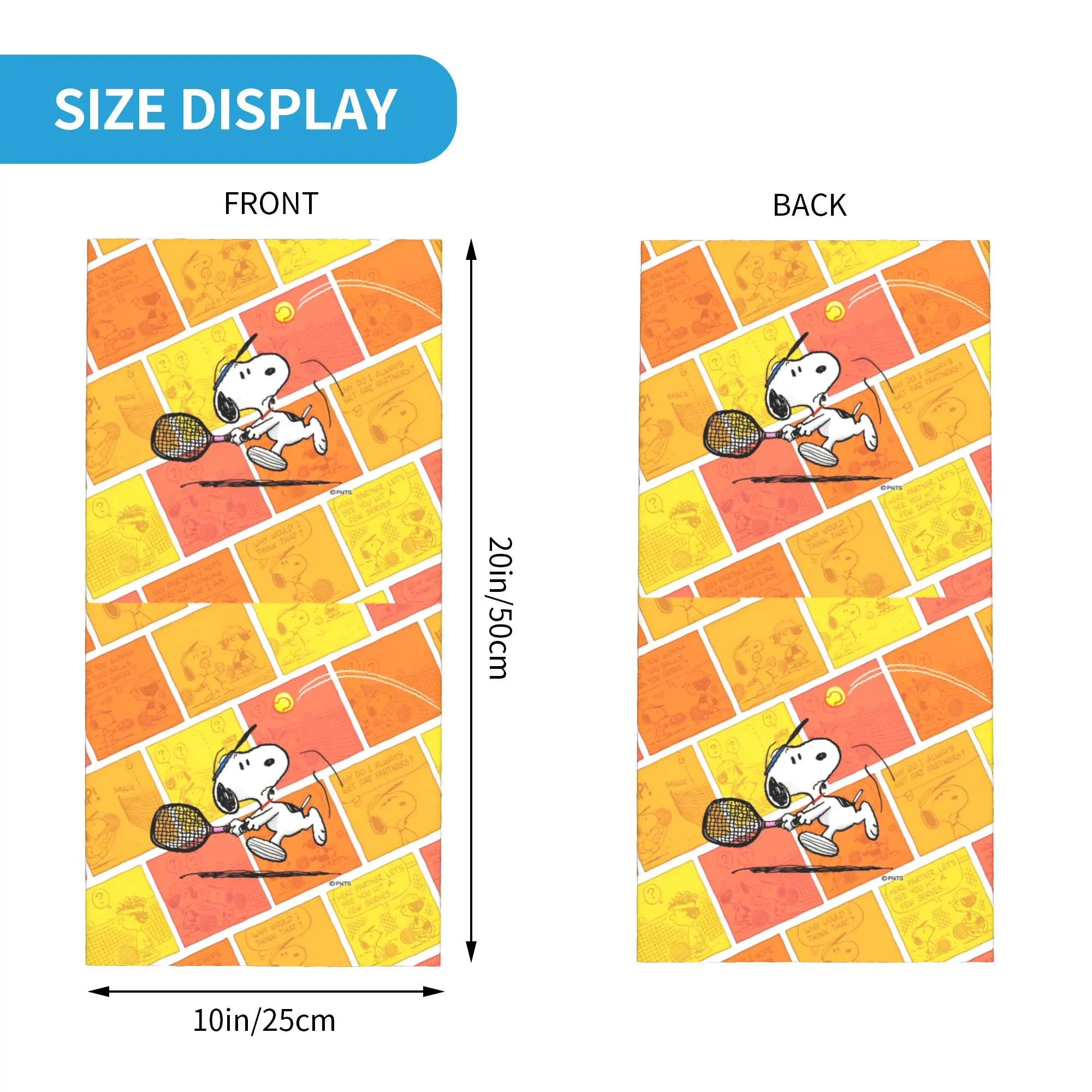 Snoopys Play Tennis Bandana Copri collo Maschera stampata Sciarpa Copricapo caldo Equitazione Unisex Adulto Inverno