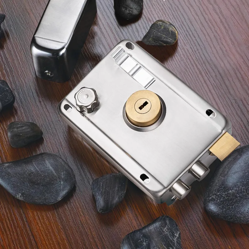 

1 комплект, уличные дверные замки из нержавеющей стали, высококачественный портативный дверной замок, противоугонный замок для дворовых ворот с ключом