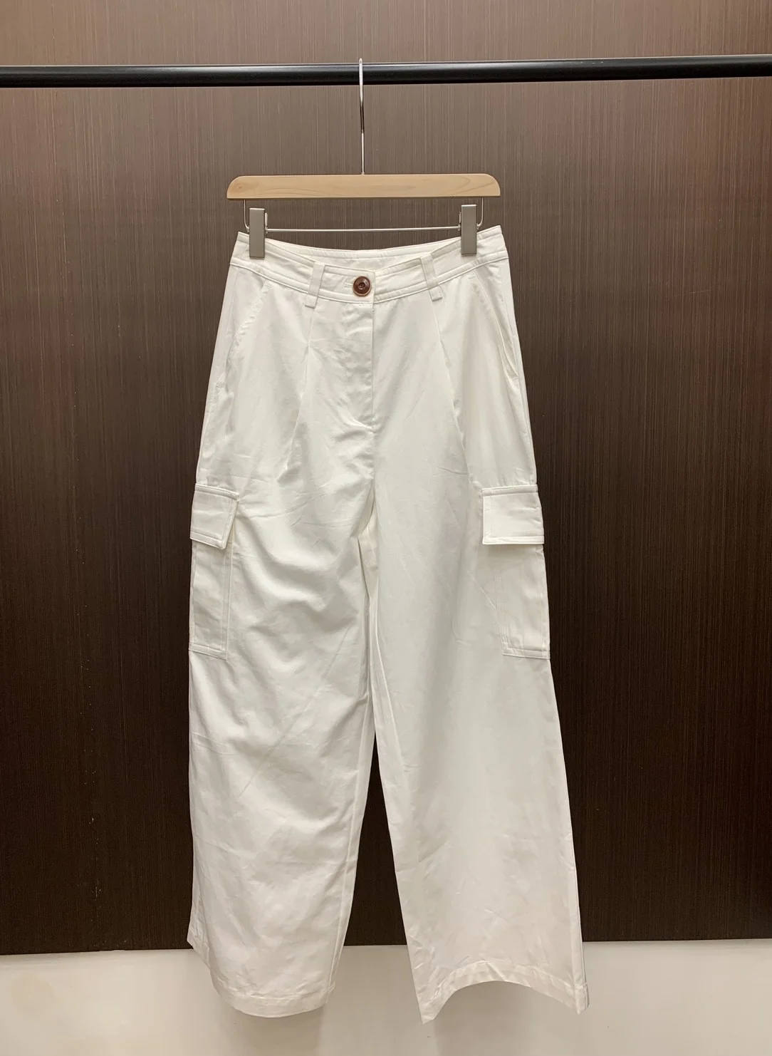 

Long Pants For Women 2024 New Spring 100% Cotton High Waist Side pockets Casual Long Trousers