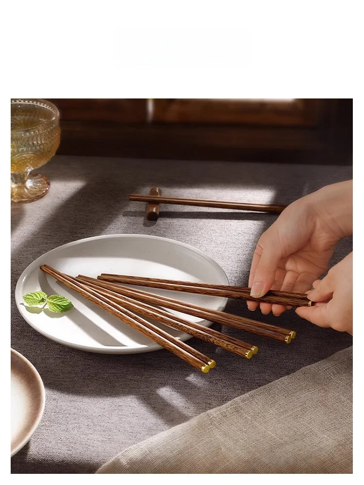U Mi LIVING Golden Point Chinese Sle High End Wooden Chopstis Resistant to High Temperatures And Mold for Home Use