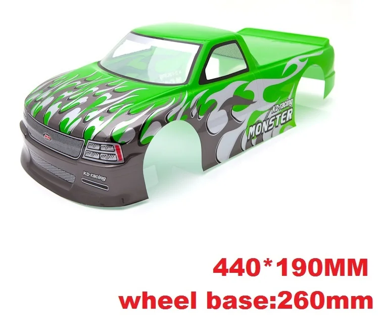 1/10 PVC painted body shell /tail wing/spoiler/ Led lights/Accessories for 1/10  R/C  Truck 94111 94188 94108 94083