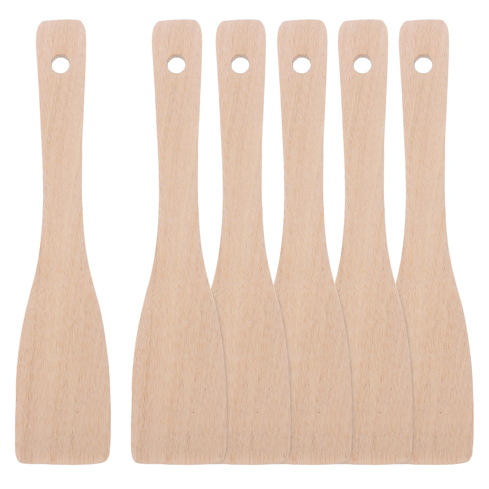 

6pcs Wooden Pizza Shovel Spatula Kitchen Tools Reusable Grill Scraper Set Baking Cake Cheese Utensil Smooth
