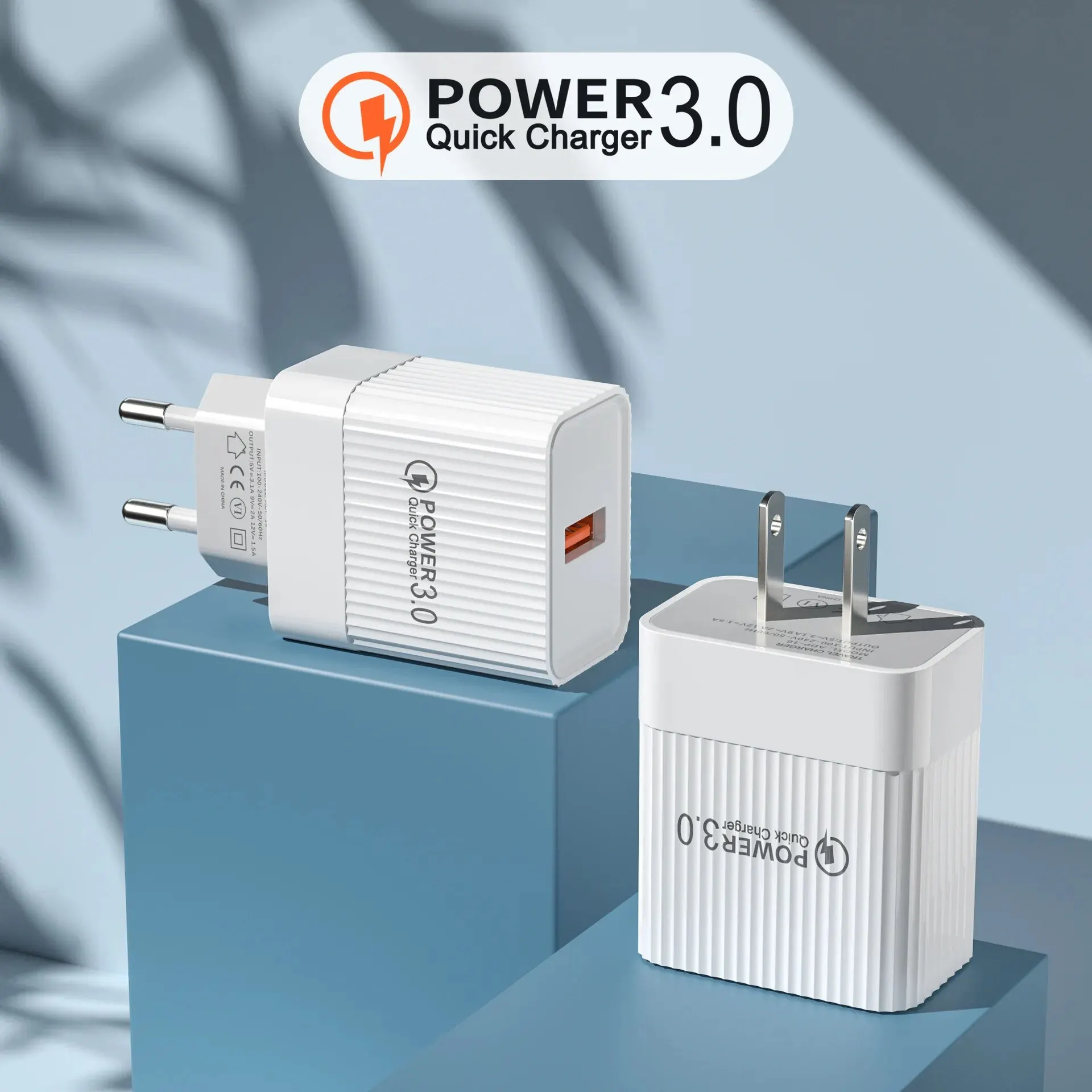 18W USB Charger Android Universal Fast Charging USB A Quick Charge3.0 Travel Power Adapter For Iphone Huawei P60 Samsung Xiaomi