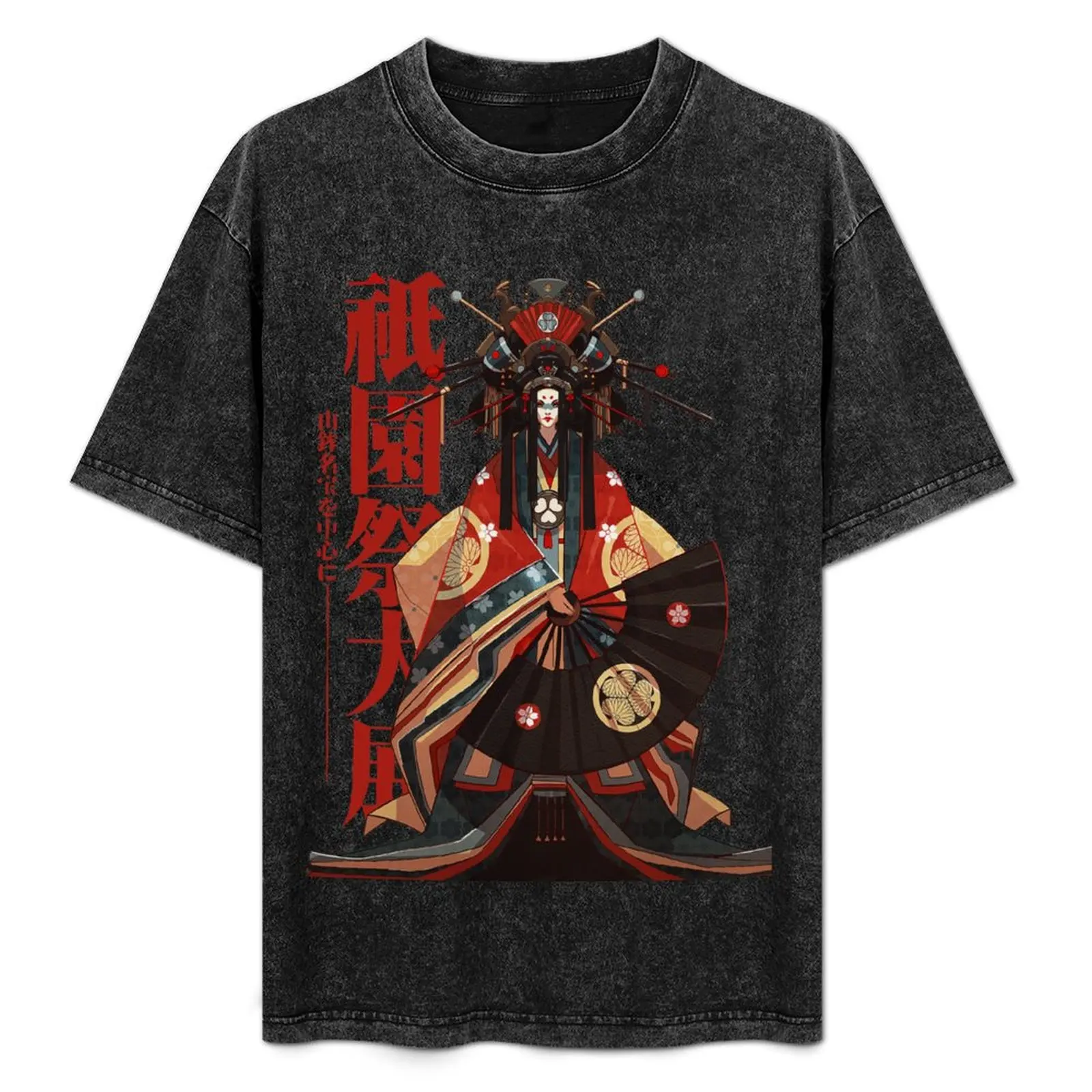 Japanese Geisha Kanji Ornament Fine Art T-Shirt customizeds oversized men clothes