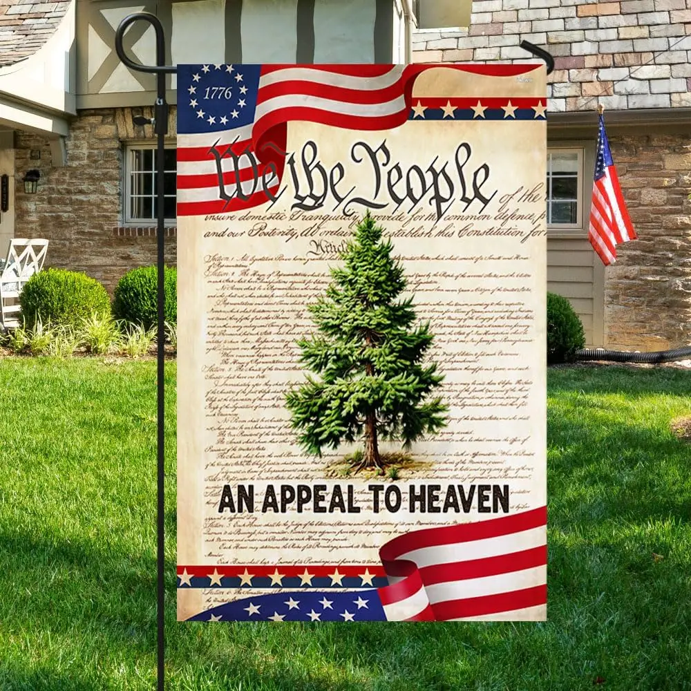 American Flag-We The People Betsy Ross 1776 An Appeal To Heaven Pine Tree Flag TPT1923F, Garden Flag (11.5