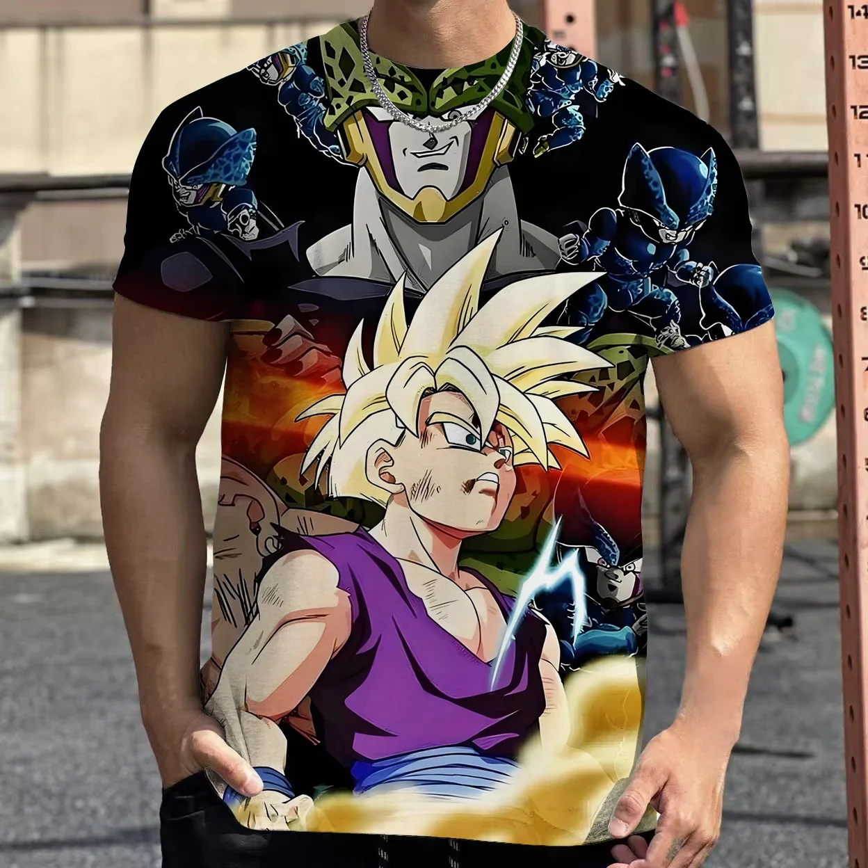 2025 الصيف الراحة طاقم الرقبة ملابس الاطفال ثلاثية الأبعاد أنيمي لعبة دراغون بول مطبوعة قصيرة الأكمام الجرافيك تي شيرت في الهواء الطلق تي شيرت الأولاد