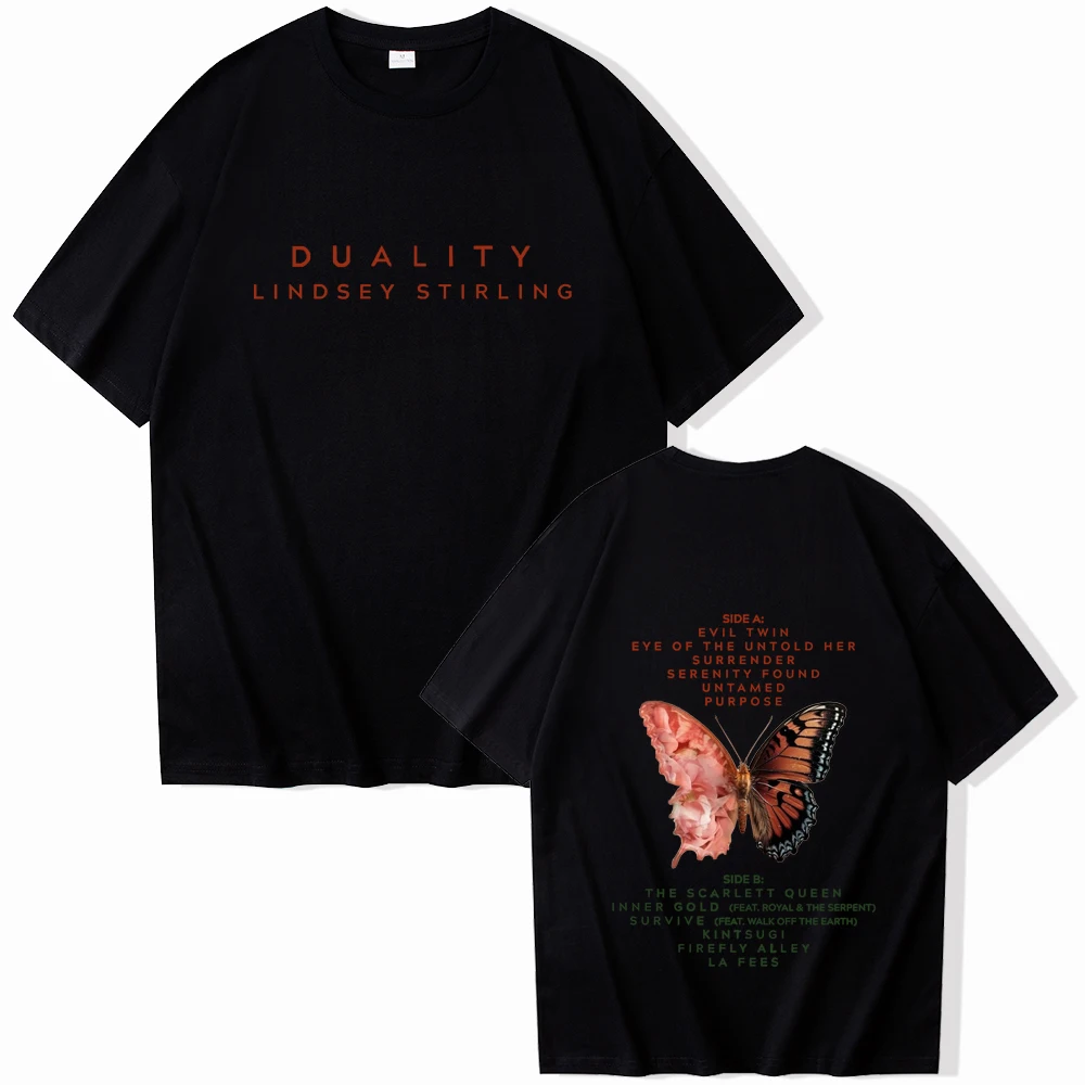 Lindsey Stirling Duality 2024 T-shirt Women Casual Printing O-neck Summer Music Fans Gift Oversized T Shirt Men Regular