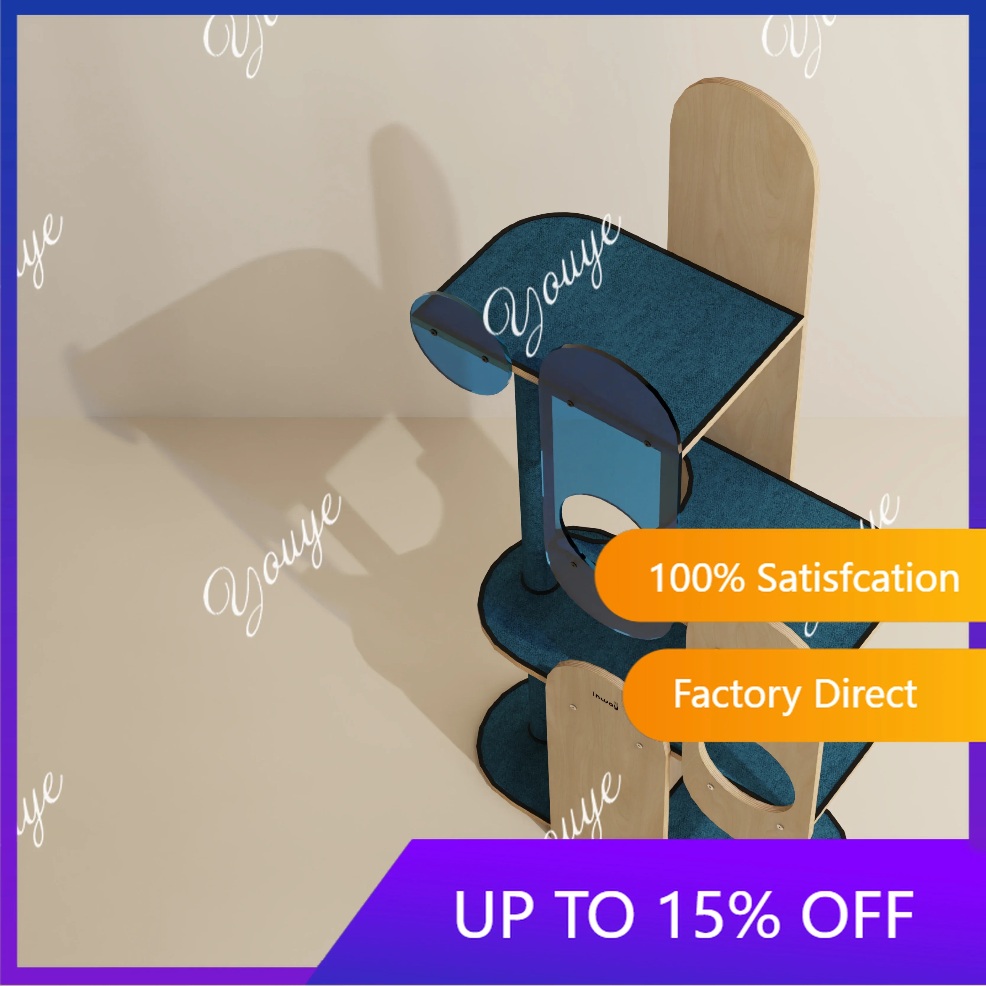 I Q Bauhaus Cat Climbing Frame Lighthouse Acrylic Cat Jumping Platform Solid Wood Nest Observation Deck Small Apartment For Home