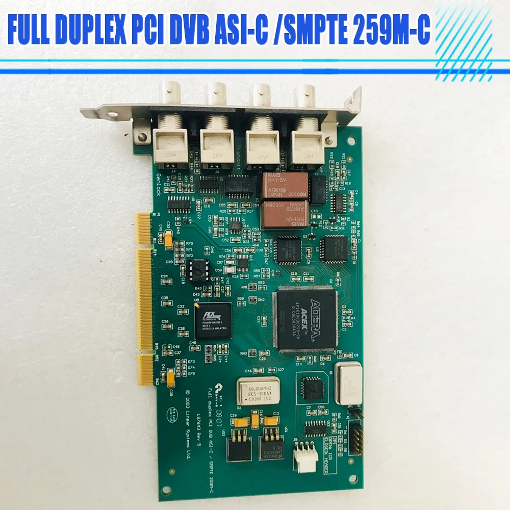 Card LS7643 Rev 5 FULL DUPLEX PCI DVB ASI-C /SMPTE 259M-C For DVEO Codestream Output