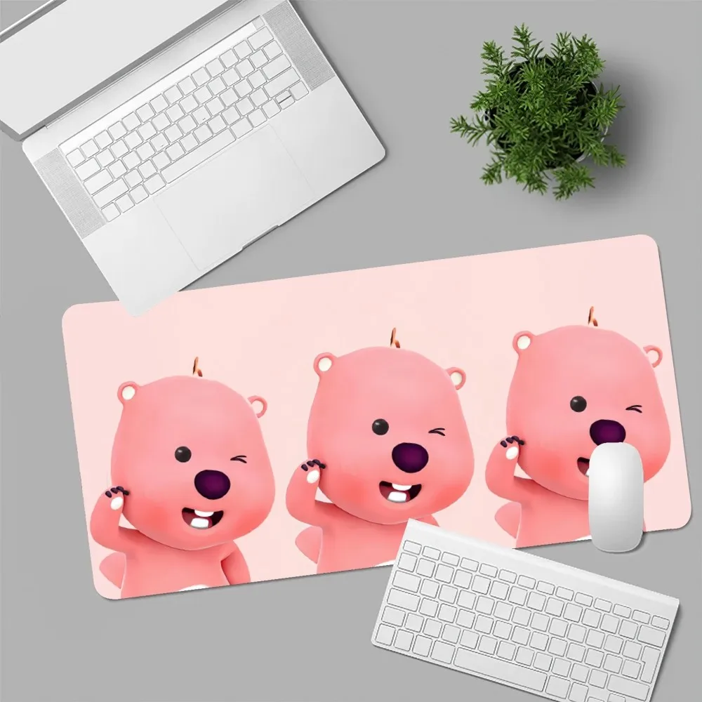 korea l-loopy cute pink beaver Mousepad Computer Laptop Gamer Pad PC Gaming Accessories Desk Mats