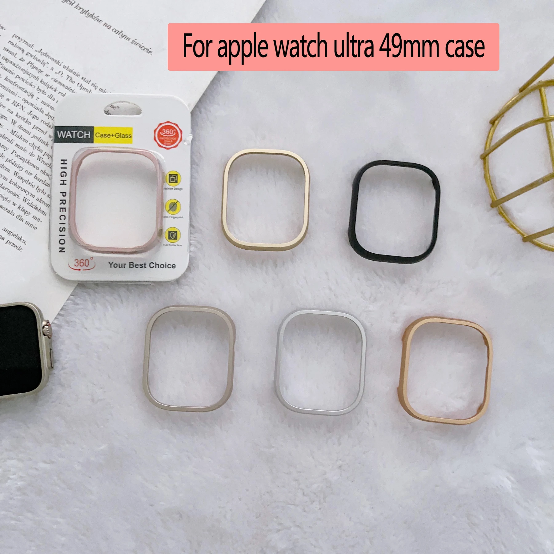 接続された時計ケース,スマートウォッチ用の超軽量アルミニウムケース,Apple 8,49mm