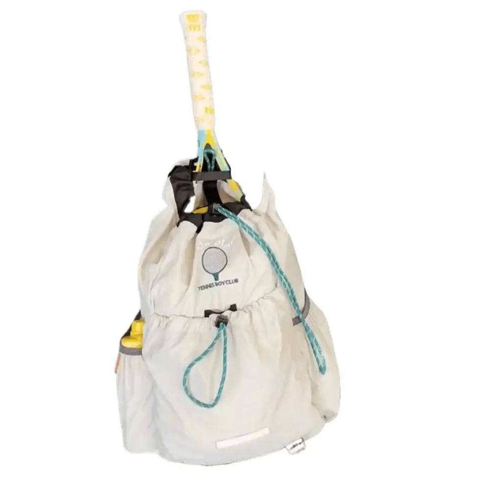 Large Capacity Sport Racket Storage Backpack Lightweight Nylon Fitness Shoulder Bag Tennis Tote Bag Drawstring Fitness Bag