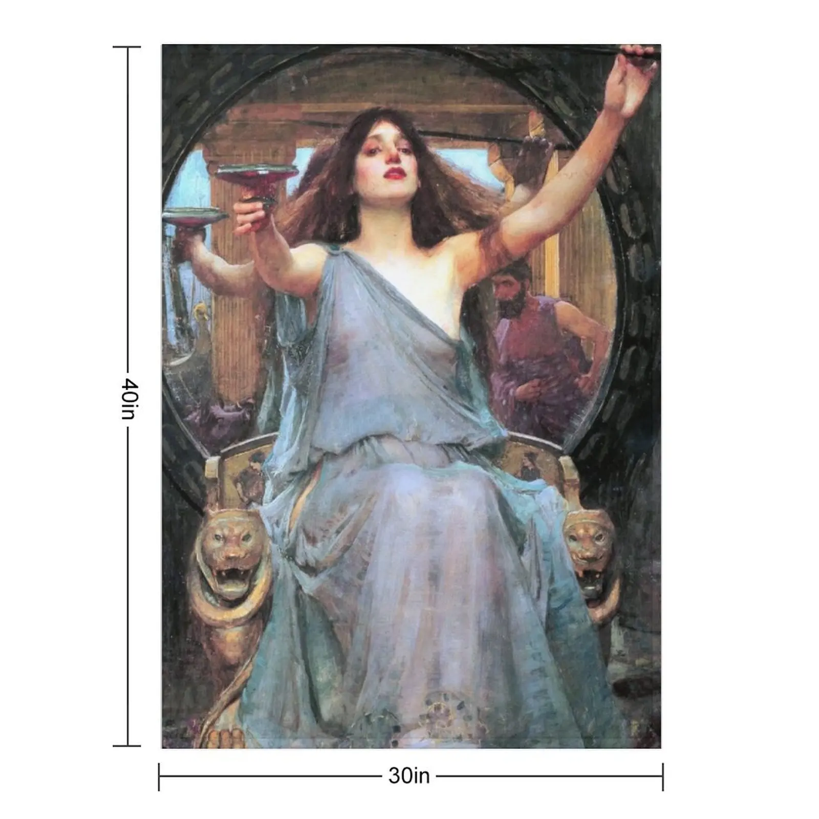 Circe offering the cup to Odysseus - John William Waterhouse Throw Blanket Plush Tourist valentine gift ideas Blankets