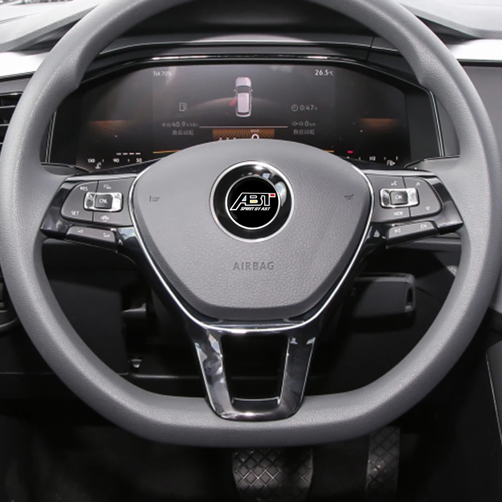 45MM 50MM Car Steering Wheel Sticker Decoration Cover For Volkswagen VW R GTI ABT Golf Polo Tiguan Passat Touran Sharan 4 Motion