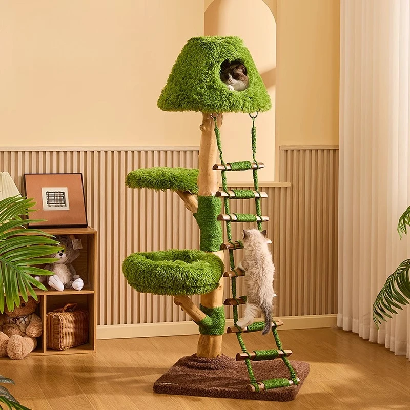

Meow Want Tree Cloud Ladder Solid Wood Cat Climbing Frame Integrated Large Villa Cat Toys