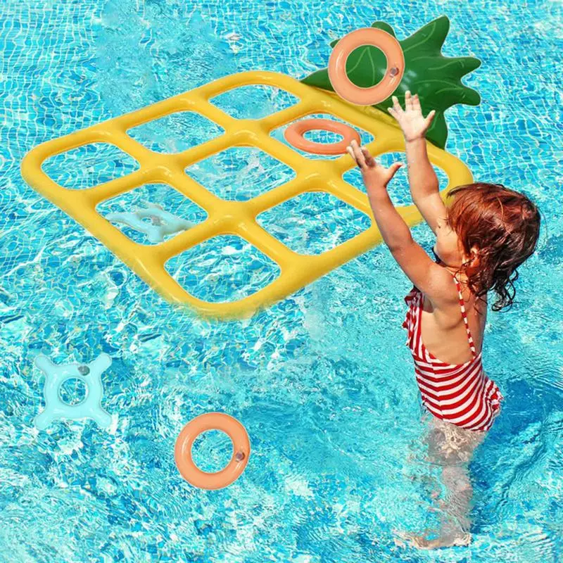 Aufblasbares Pool werfen Spiel aufblasbares Spielzeug Brettspiele werfen Set Wasser schwimmt Schachbrett Ananas Form Schwimmbad Spielzeug Pool